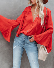 Mayson Button Down Bell Sleeve Top