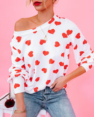 Means So Much Heart Print Knit Top