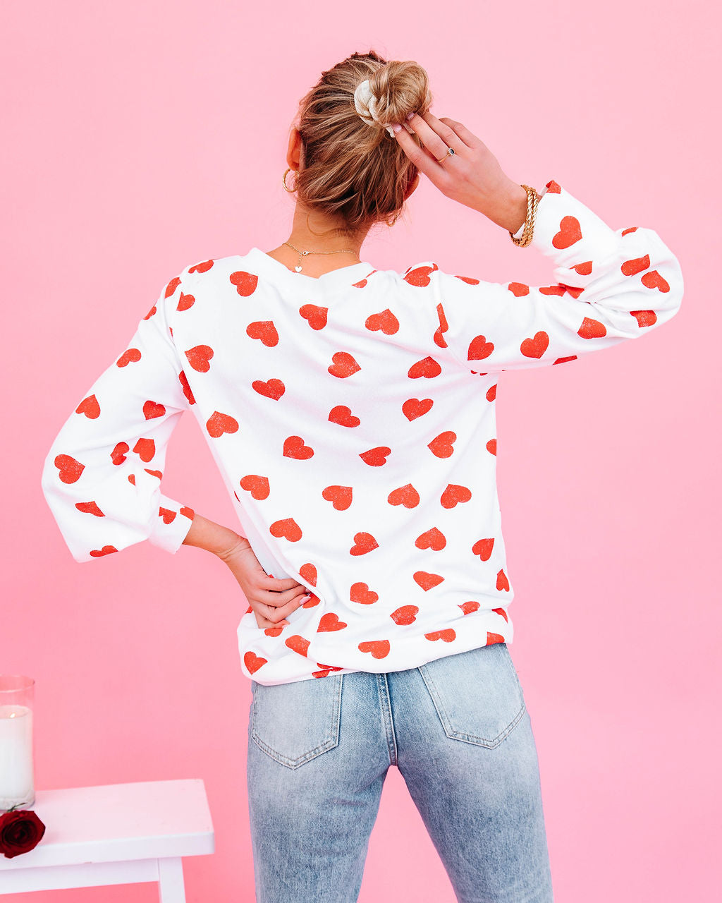 Means So Much Heart Print Knit Top