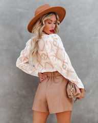 Mecca Textured Button Down Top - Cream