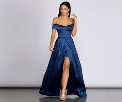 Megan Taffeta Off The Shoulder Ball Gown