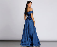 Megan Taffeta Off The Shoulder Ball Gown