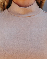 Mekhi Mock Neck Knit Crop Top - Mocha