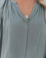 Mendez Washed Dolman Top - Dusty Sage