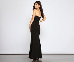 Meriah Formal High Slit A-Line Dress