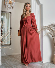 Meriah Wide Leg Pants - Clay