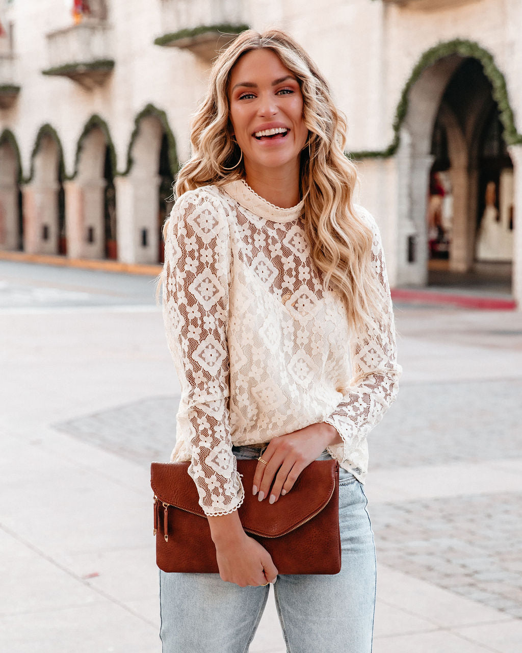 Meridian Lace Blouse - Cream