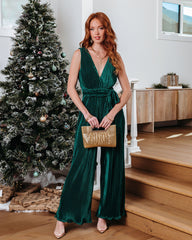 Midnight Love Plisse Jumpsuit - Green