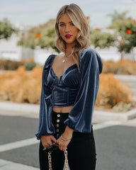 Milena Velvet Corset Crop Blouse