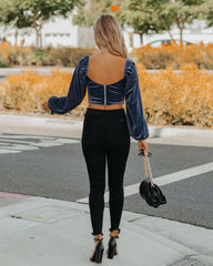 Milena Velvet Corset Crop Blouse