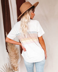 Miles Ahead Linen Blend Striped Tee