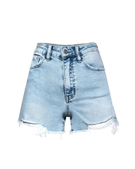 Milner High Rise Distressed Denim Mom Shorts