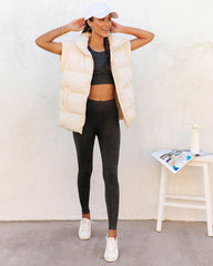 Mineral Ribbed High-Rise Leggings - Olive