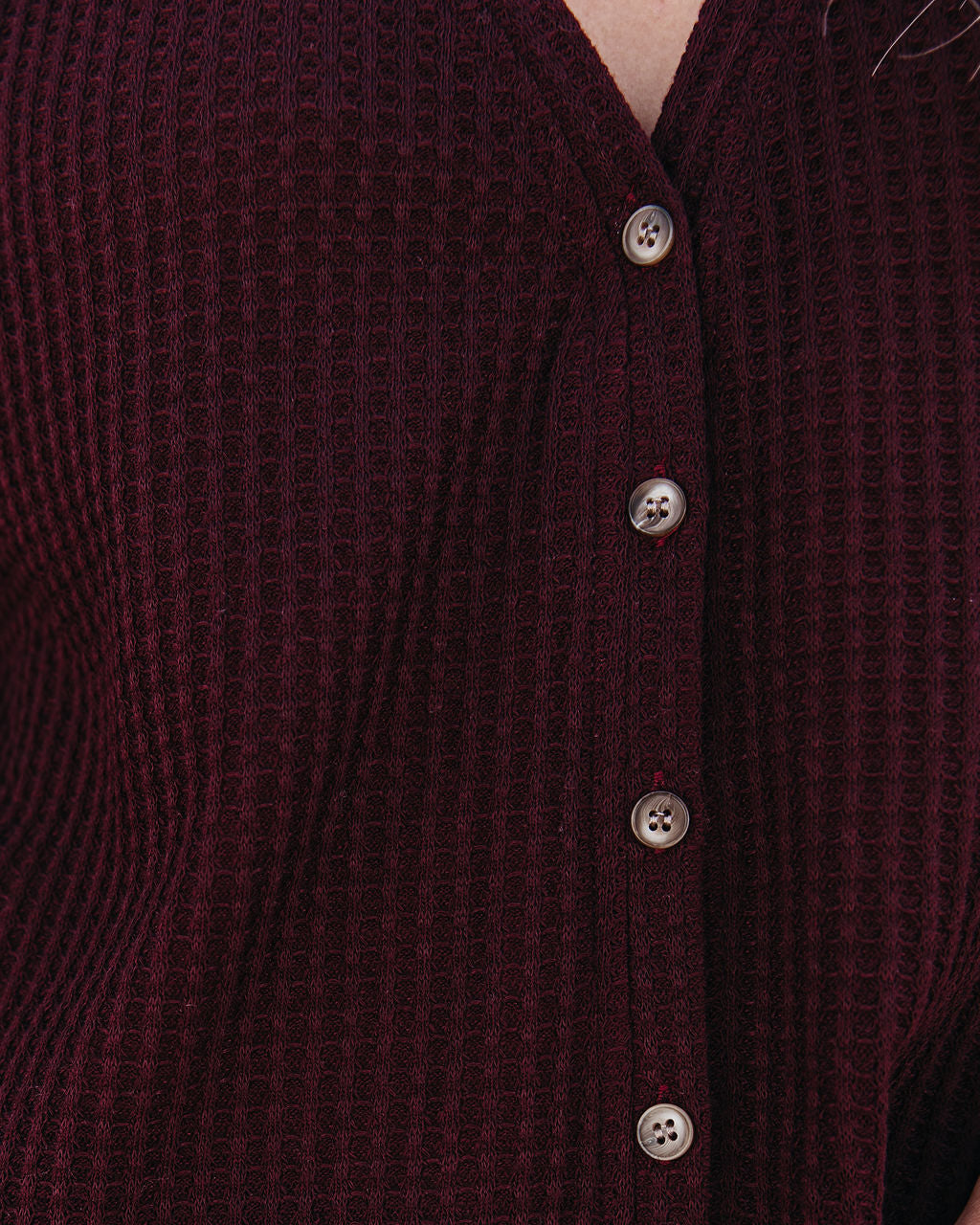 Miriam Button Down Knit Top - Merlot