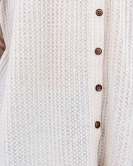 Miriam Button Down Knit Top - Warm Vanilla