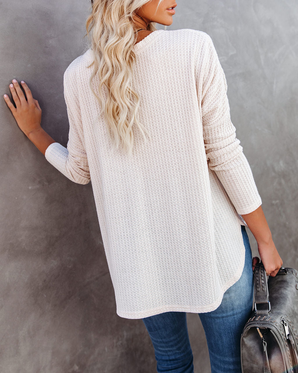 Miriam Button Down Knit Top - Warm Vanilla