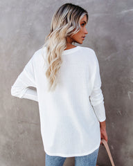 Miriam Button Down Knit Top - White