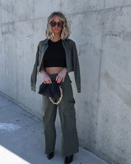 Mission Possible Cargo Wide Leg Pants - Olive