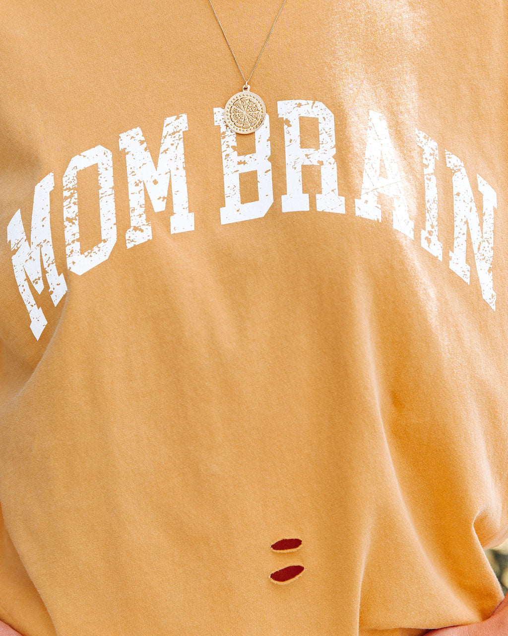 Mom Brain Distressed Cotton Tee