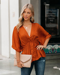 Mon Amour Kimono Top - Rust