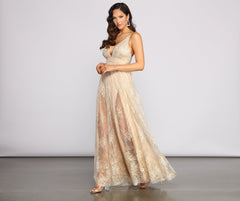 Mona Formal Plunging Glitter Dress