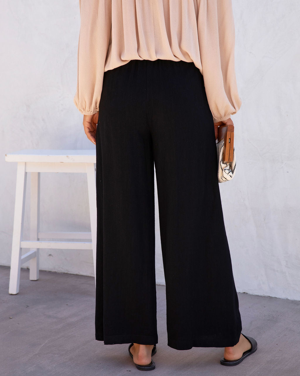 Moonlight Soul Pocketed Wide Leg Pants - Black - SALE