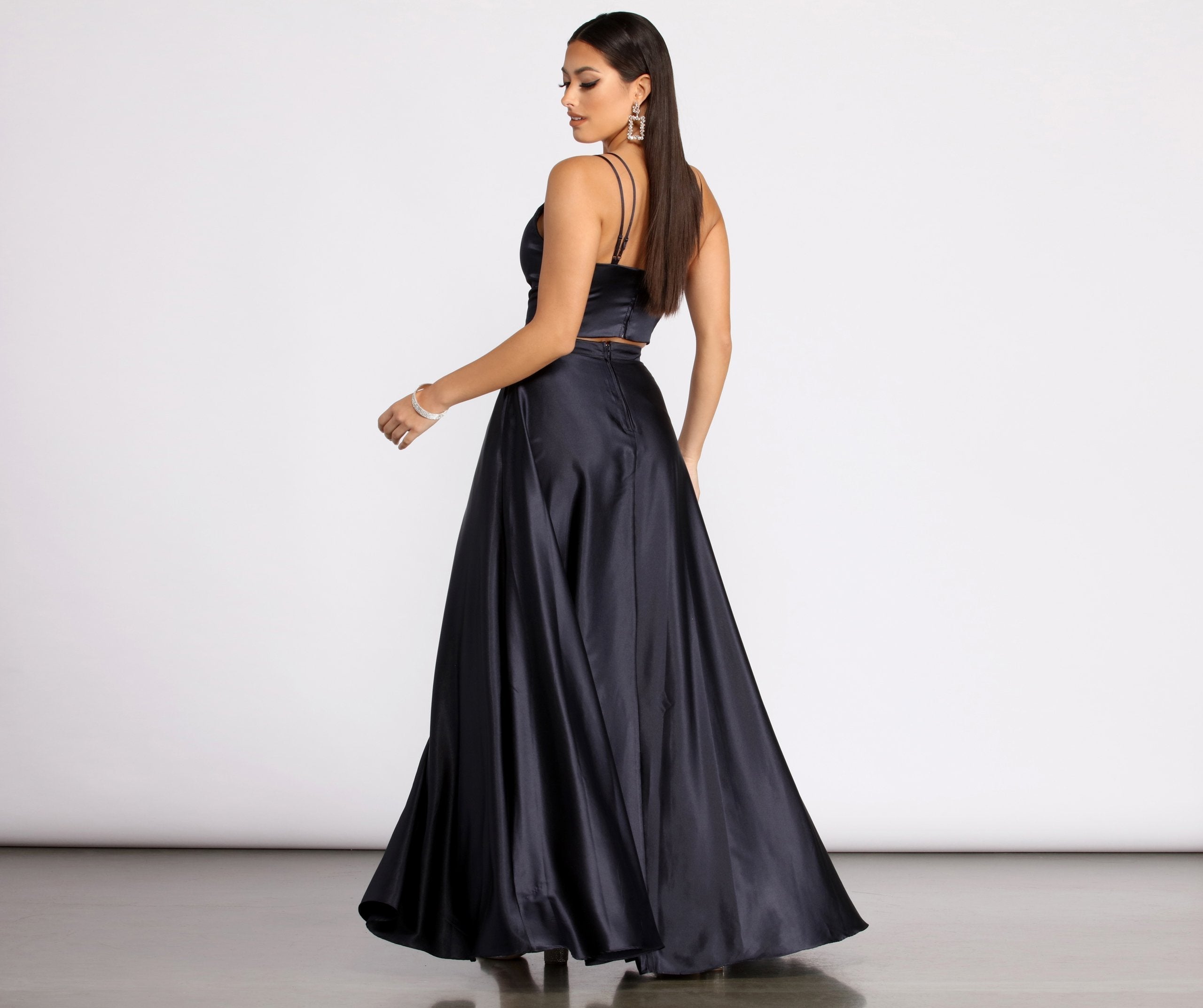 Naomi Satin Two Piece Dress