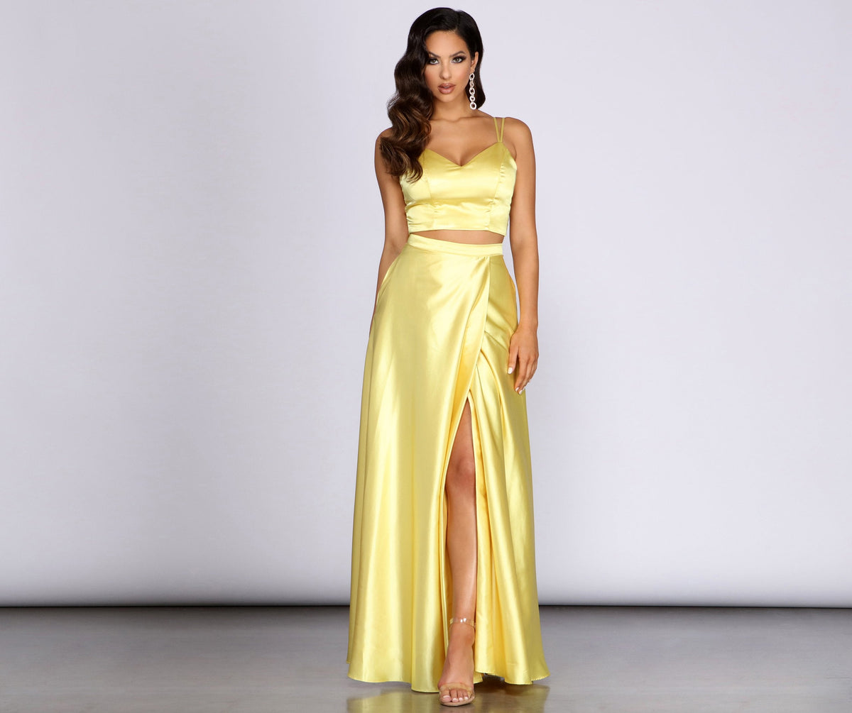 Naomi Satin Two Piece Dress