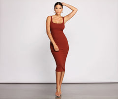 Need For Basics Ribbed Midi Dress