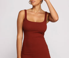 Need For Basics Ribbed Midi Dress