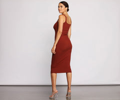 Need For Basics Ribbed Midi Dress