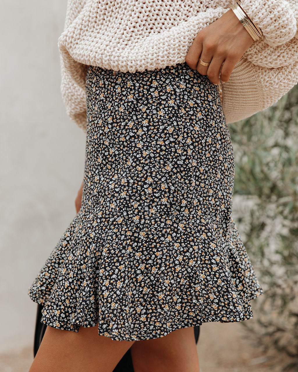 Orchard Floral Ruffle Mini Skirt