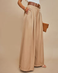 PREORDER - Taylor Belted Pocketed Pants - Khaki