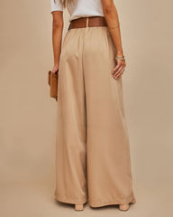 PREORDER - Taylor Belted Pocketed Pants - Khaki