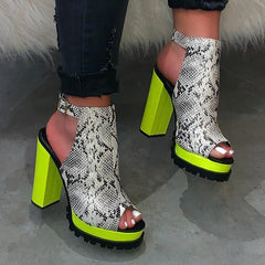 PU Leather Chunky Heels