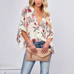 Palm Desert Floral Drape Bodysuit - Ivory