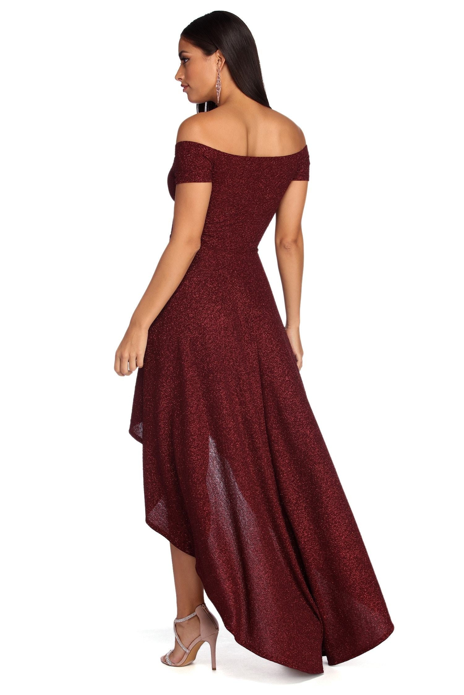 Penelope Glitter Formal High Low Dress