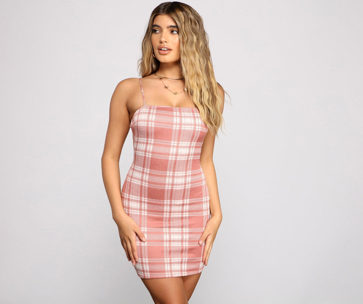 Pep It Up Plaid Mini Dress