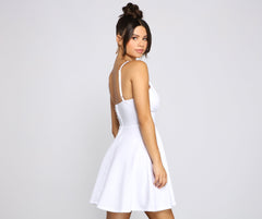 Perfect Impression Sleeveless Skater Dress