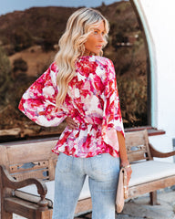 Perfect Poetry Floral Peplum Blouse