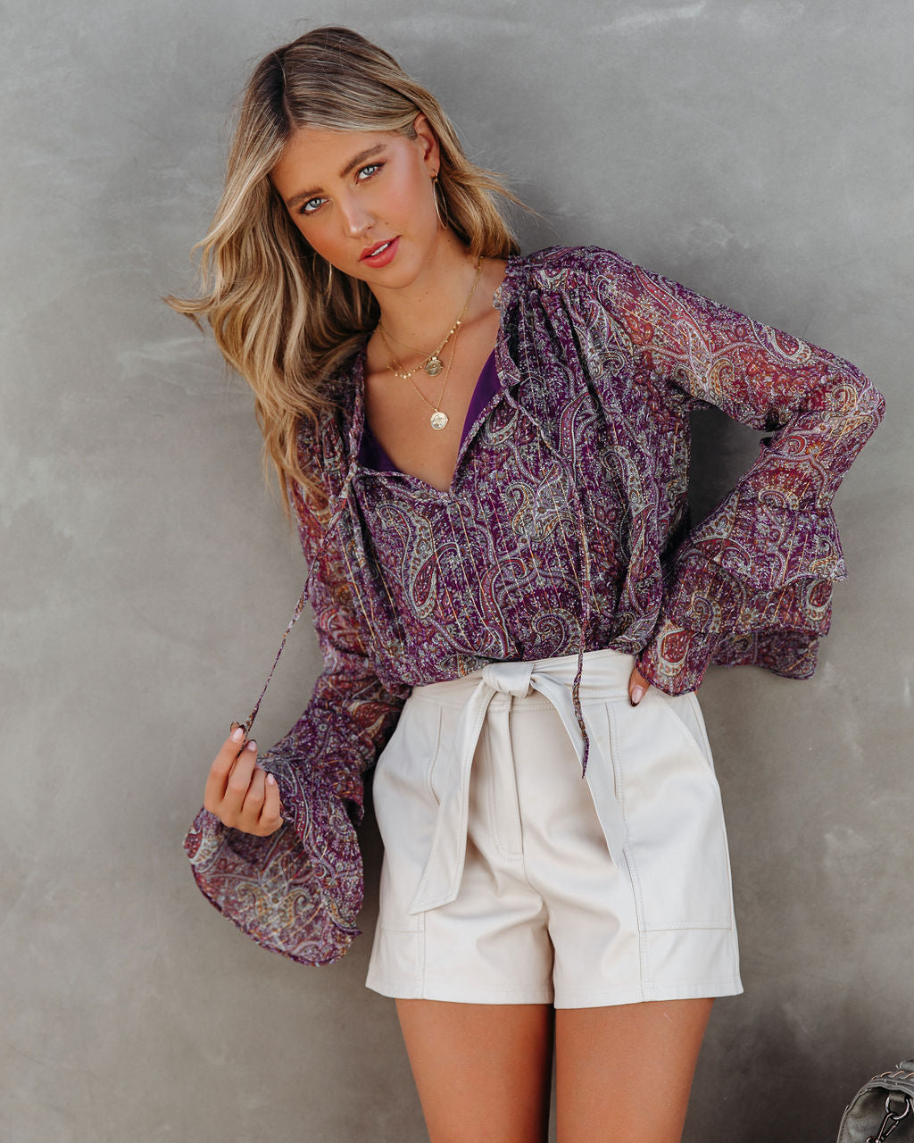 Persephone Paisley Bell Sleeve Blouse