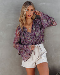 Persephone Paisley Bell Sleeve Blouse