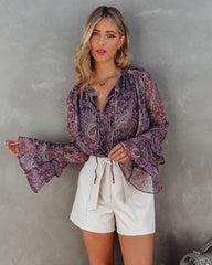 Persephone Paisley Bell Sleeve Blouse