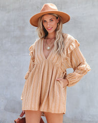 Pick Of The Patch Pocketed Eyelet Romper - Mustard