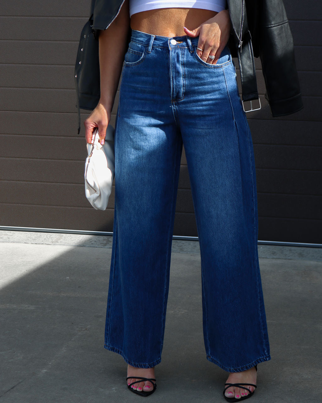 Pierson High Waisted Wide Leg Denim Pants