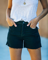 Pixie High Rise Distressed Denim Shorts