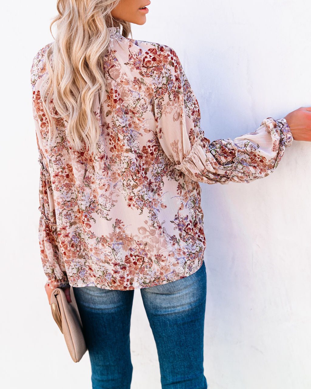 Plenty Of Love Floral Ruffle Sleeve Blouse