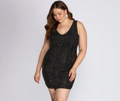 Plus Allegra Studded Cocktail Dress