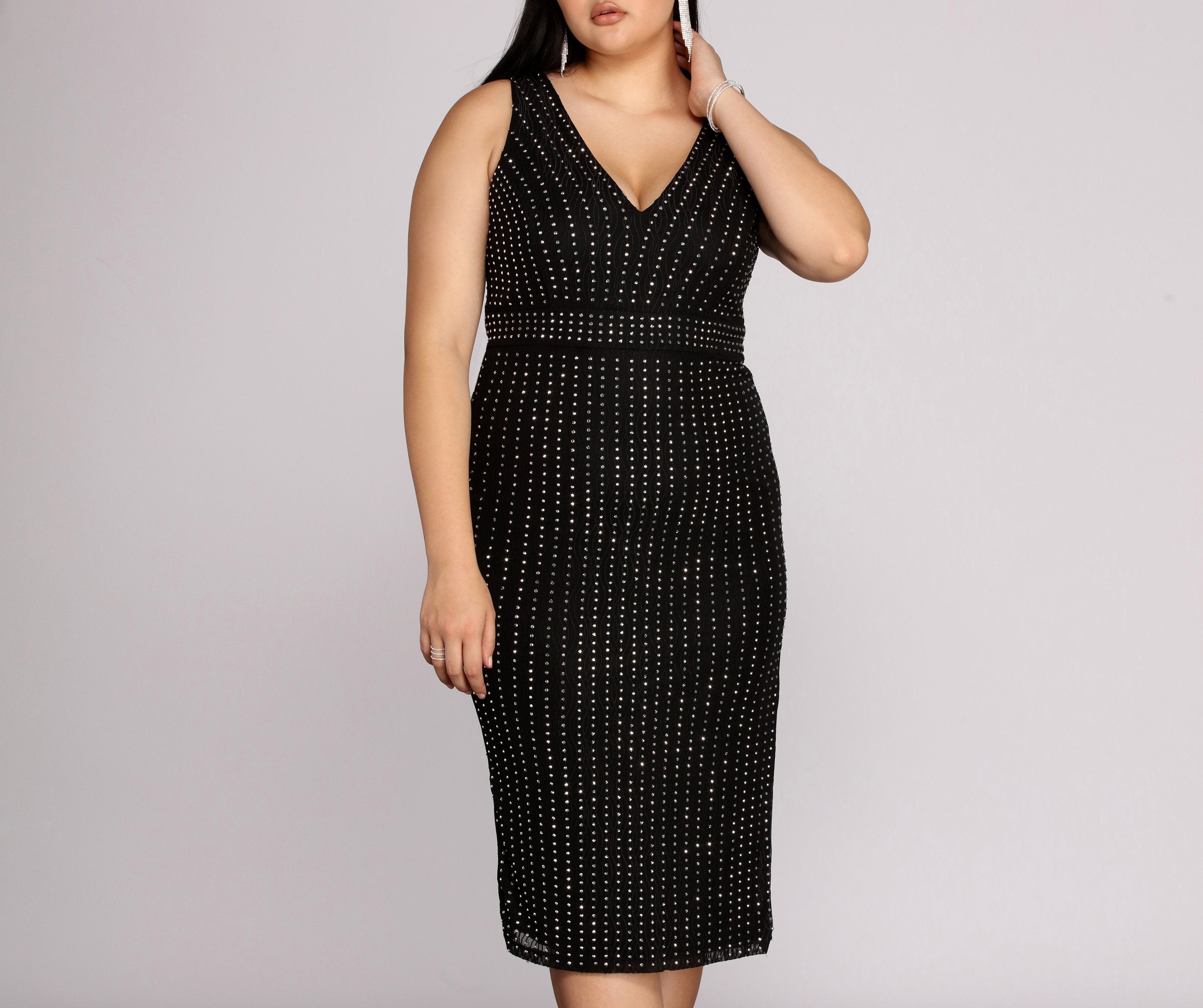 Plus Arielle Heat Stone Midi Dress