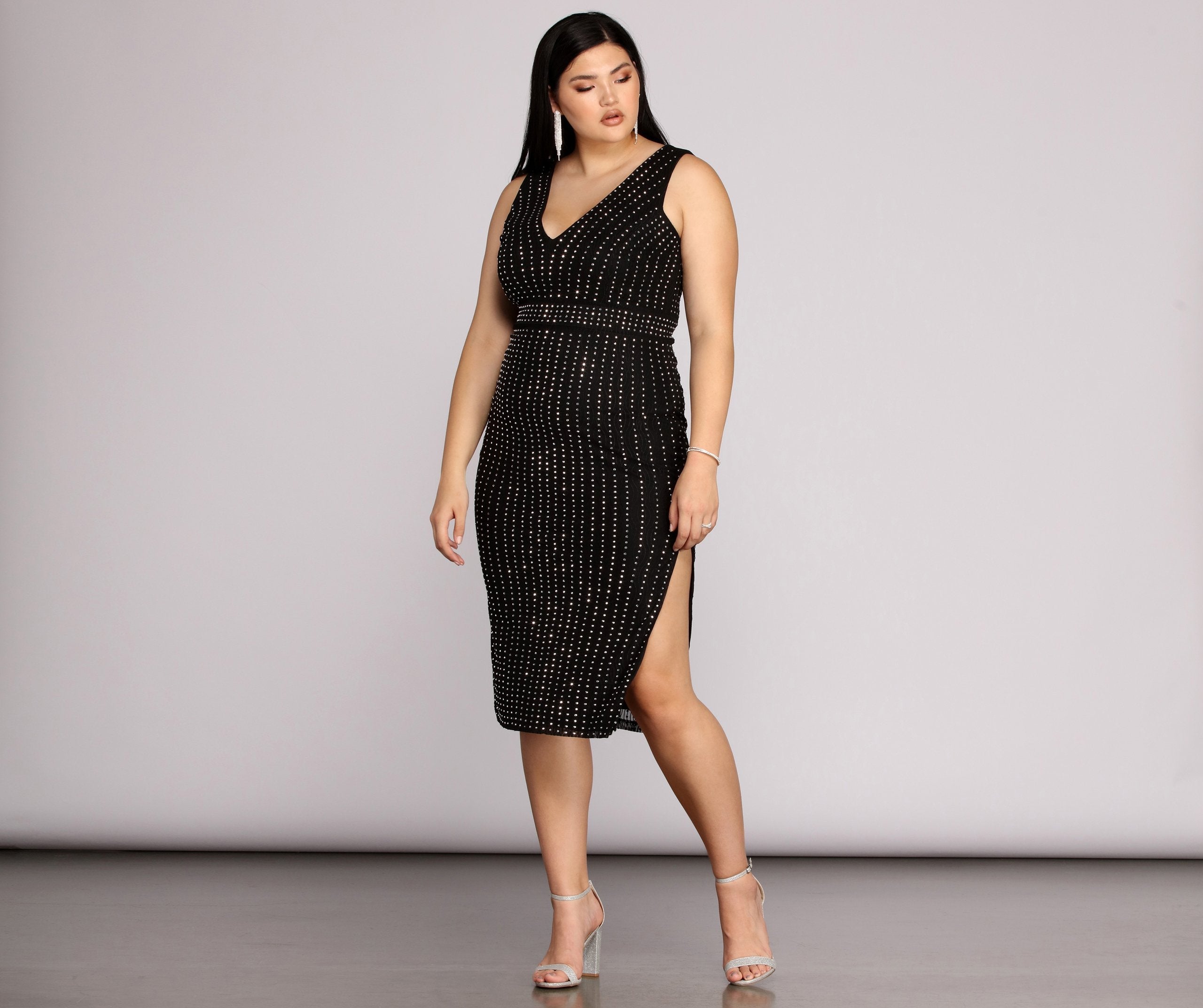 Plus Arielle Heat Stone Midi Dress